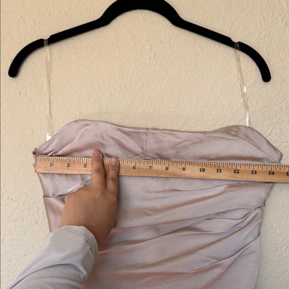 HOUSE OF CB 'Jasmine' Oyster Draped Strapless Corset Dress/Size S NWOT - Picture 10 of 13